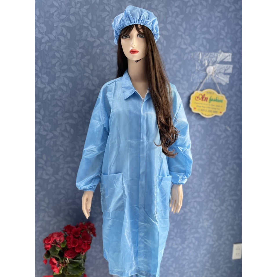 Áo Blouse phòng sạch tay dài chống tĩnh điện _ Hình chụp thật