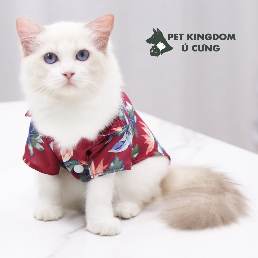 Áo Sơ Mi Cho Chó Mèo Phong Cách Hawaii, Áo Thú Cưng Đi Biển