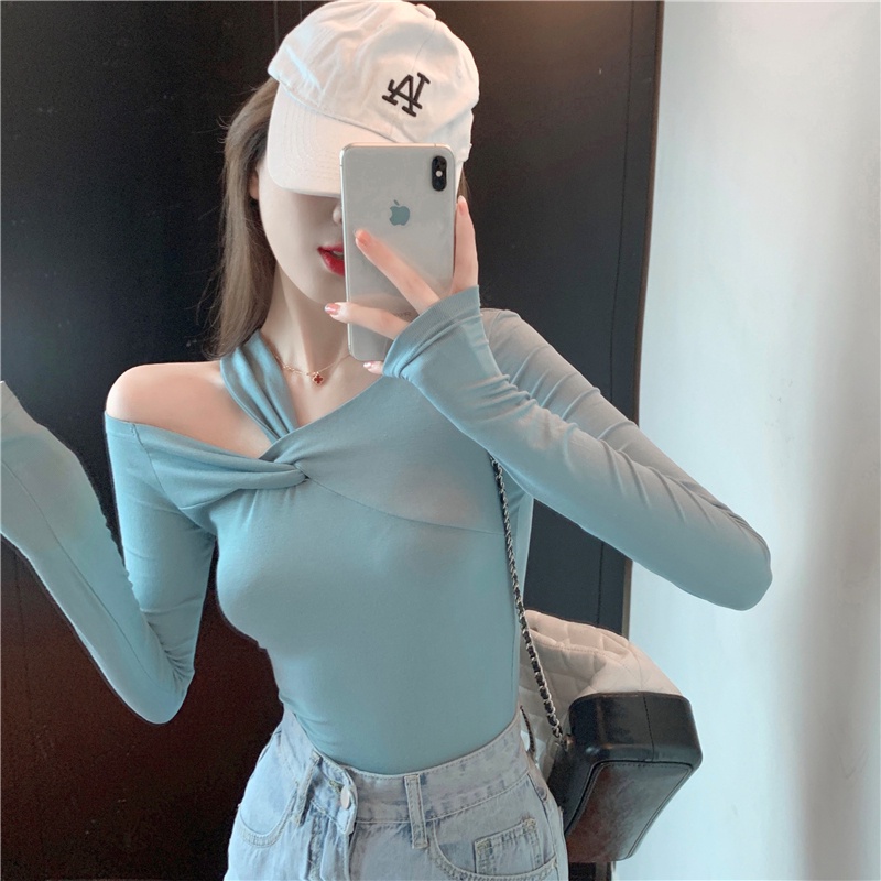 Áo kiểu tay dài dáng ôm hở vai thời trang gợi cảm trẻ trung cho nữ