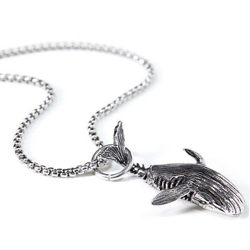 Vòng Cổ Phụ Kiện Mặt Dây Hình Cá Voi Cá Tính Cho Nam Nữ