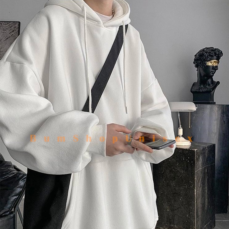 11+ Màu | Áo Khoác Hoodie Trơn Nam Nữ Form Rộng Unisex  -  Có Bigsize [40 - 90kg] - Chất Nỉ Bông Mềm Xốp Dày Dạn