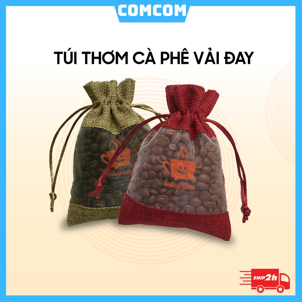 Túi thơm cà phê đẹp rẻ 100% hạt nguyên chất khối lượng 30gram, 50gram khử mùi tủ lạnh, ôtô, tủ, văn phòng làm việc