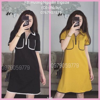 60-85kg bigsize đầm suông phối viền giá rẻ