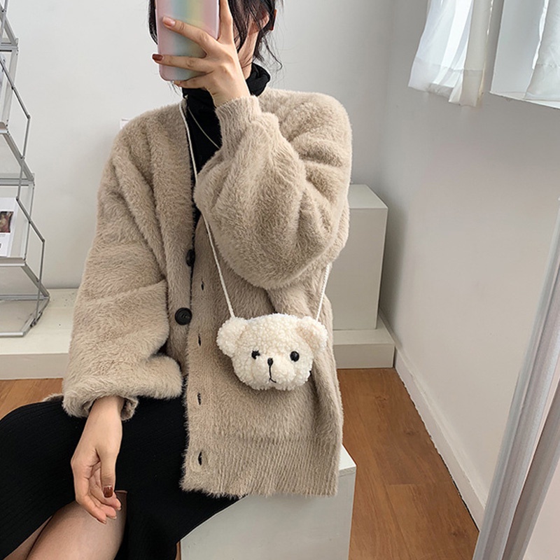 Túi Đeo Chéo Vai Hình Thú Nhồi Bông Dễ Thương Dành Cho Bé Gái Ví