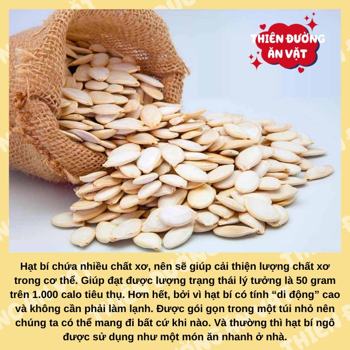 Hạt bí rang tay 500g loại to trắng dễ bóc món ăn ngày tết sử dụng trực tiếp THIÊN ĐƯỜNG ĂN VẶT