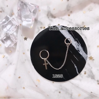 Khuyên tai chữ thập 2 lỗ/ ảnh shop chụp/ hàng có sẵn