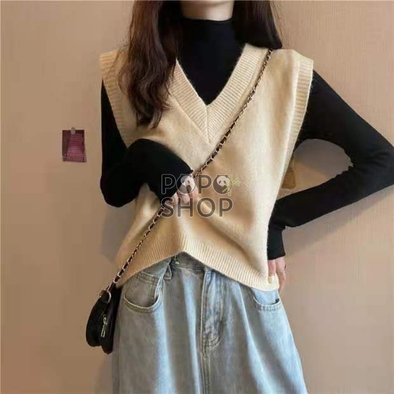 Áo Gile Len Nữ Trơn Ulzzang Phong Cách Hàn Quốc 2023 Nhiều Màu Sắc