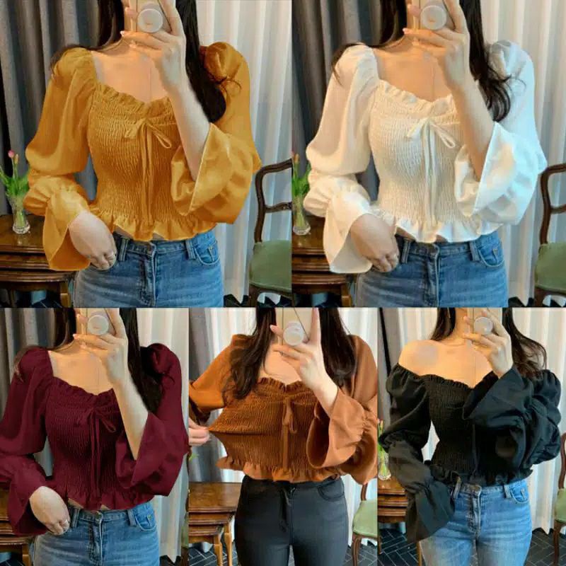 Sabrina Áo Sơ Mi ESTHER / Nếp Nhăn Mẫu Hàn Quốc Mới Nhất Năm 2021 Trẻ Trung Cho Nữ Kemmben / BLOUSE