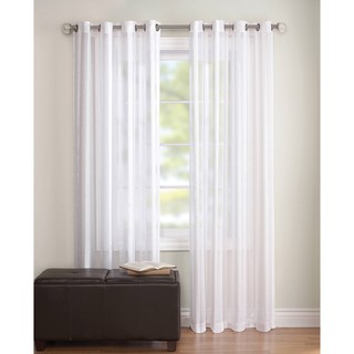Set rèm voan cửa sổ kích thước Ngang 1m2 Cao 1m7 - Kiểu khoen ore tiện dụng cho các loại thanh treo