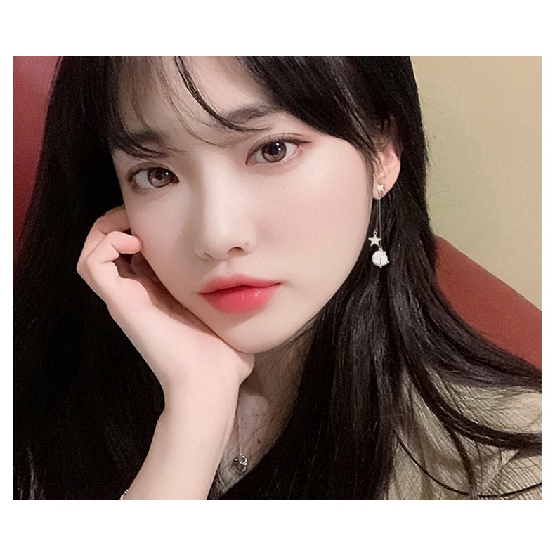 Khuyên Tai Dáng Dài Đính Đá Opal Hình Ngôi Sao Năm Cánh Thời Trang Mới Cho Nữ