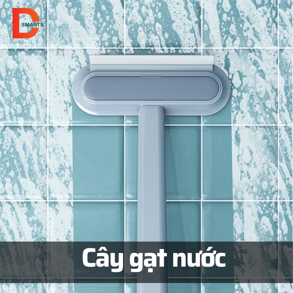 Cây lau kính gạt nước tích hợp cây lăn lông mèo, Dụng cụ vệ sinh đa năng có thể tháo rời thành bàn chải cọ rửa