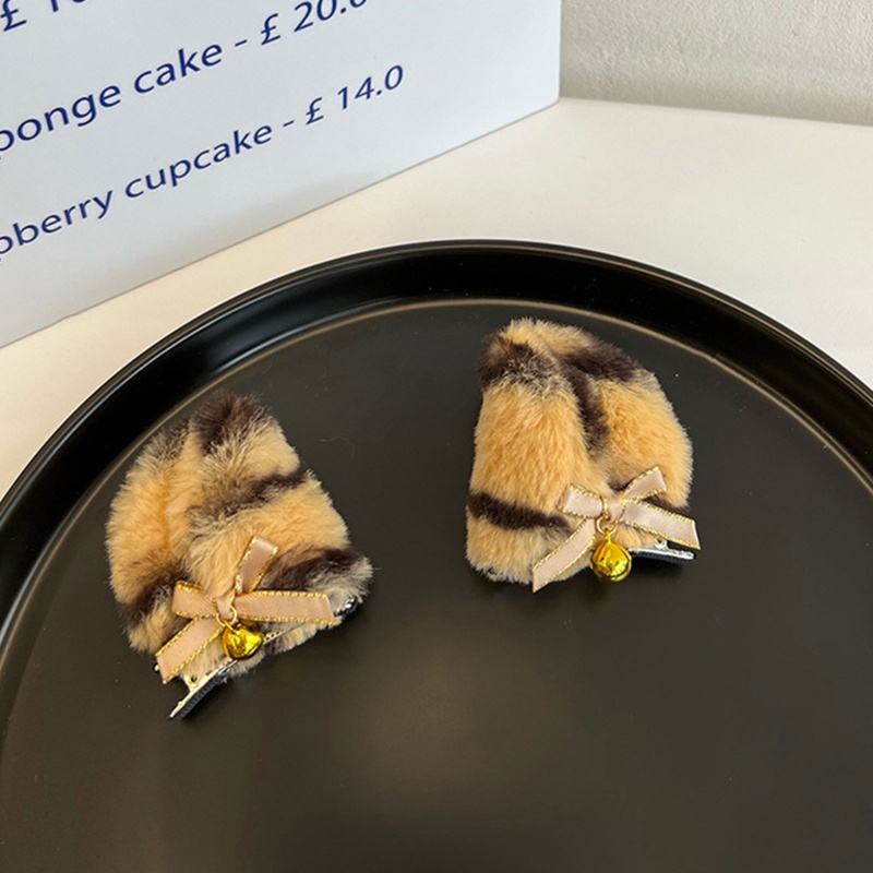 Kẹp Tóc Tai Hổ Phối Lông Dễ Thương Dùng Hóa Trang Halloween