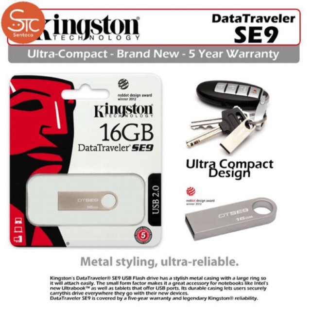 USB Kingston SE9 16GB đủ dung lượng - BH 1 Năm Chính Hãng
