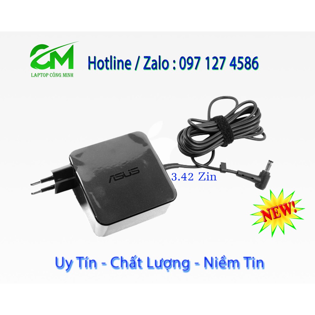 Sạc Laptop Asus Vuông Zin Chính Hãng Chân Thường 19v ~ 3,42A - Bảo Hành 12 Tháng