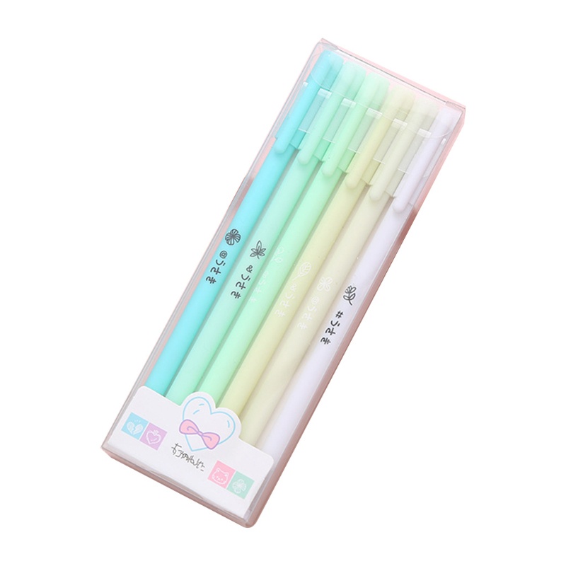 Set 6 Bút Mực Gel Ngòi 0.5mm Bằng Nhựa Dễ Thương Cho Học Sinh