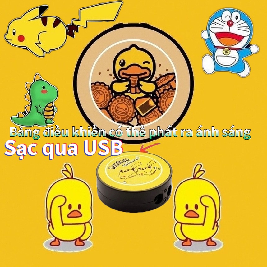 Đèn LED không dây chiếu hình logo hoạt hình pikachu hello kitty nhiều hình tùy chọn gắn cửa xe hơi sạc USB