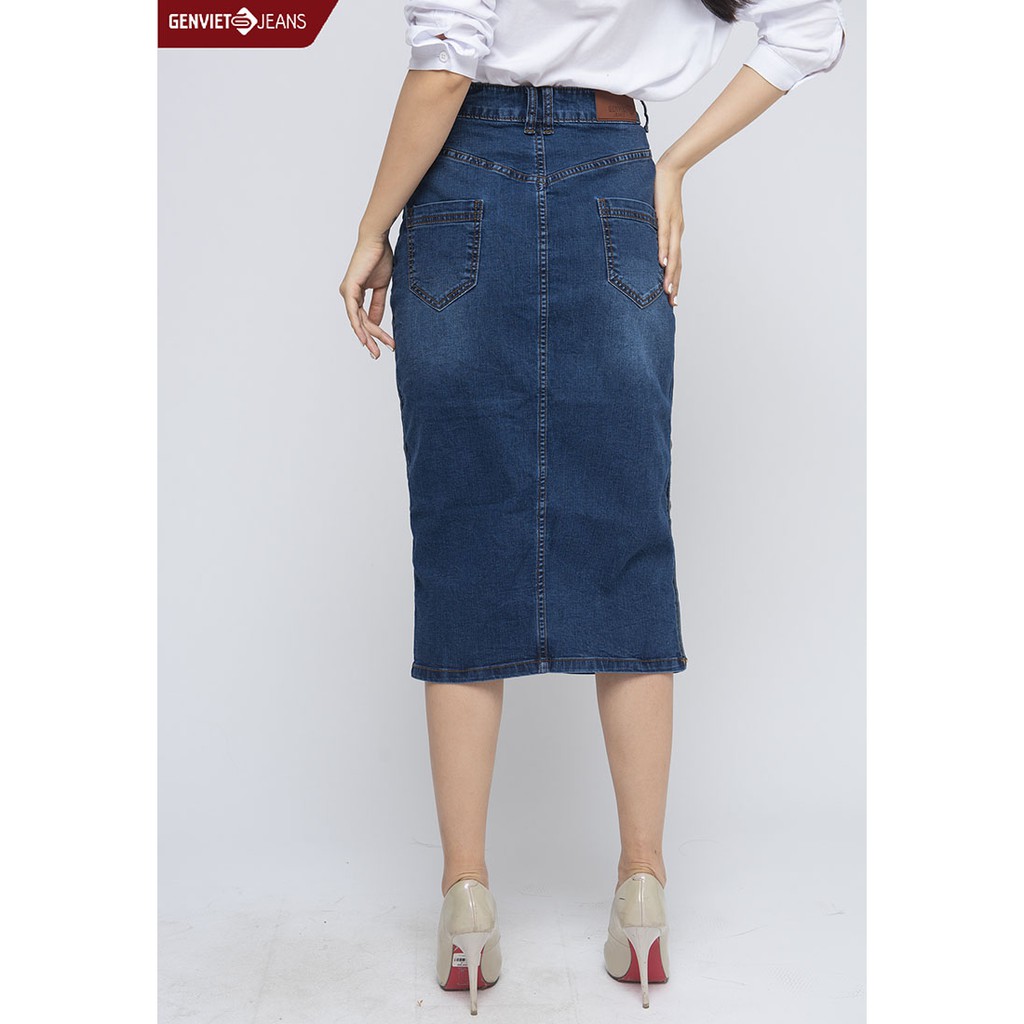 [Mã FASHIONMALLT4 giảm 15% đơn 150k] TJ321J1057 - Chân Váy Jeans Dáng Dài Nữ -GENVIET | BigBuy360 - bigbuy360.vn