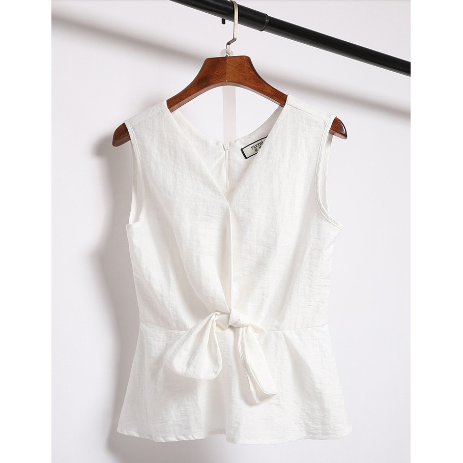 [Mã WARUN10 giảm 10K đơn 99K] Áo Kiểu Nữ Thắt Nơ Chất Đũi | BigBuy360 - bigbuy360.vn