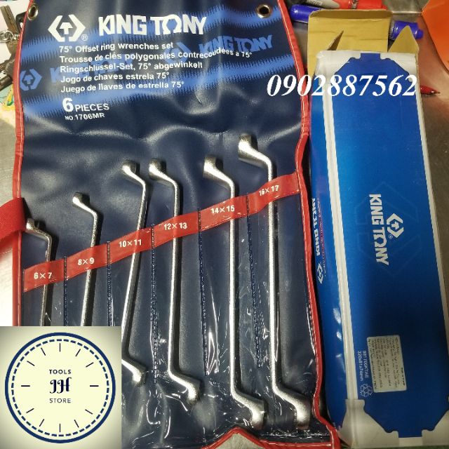 Bộ cờ lê 2 đầu vòng kingtony 6 cây 6mm-17mm hàng xịn taiwan