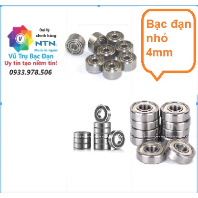 Vòng bi Bạc đạn 684, 694, 604, 624, 634, 4x7x2.5, 4x8x3, 4x10x4 đầy đủ size lỗ trục 4 ly/ 4mm TQ