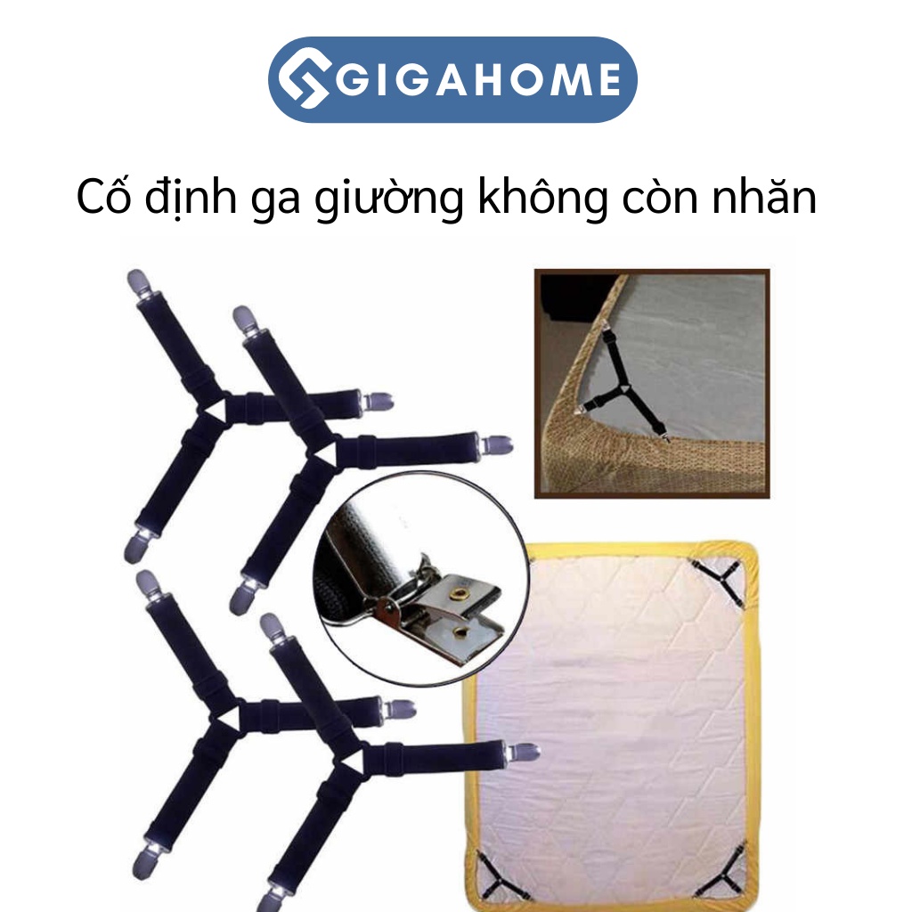Bộ 4 Kẹp Ga Giường Grap Chống Xê Dịnh GIGAHOME Góc 3 Chấu 5162