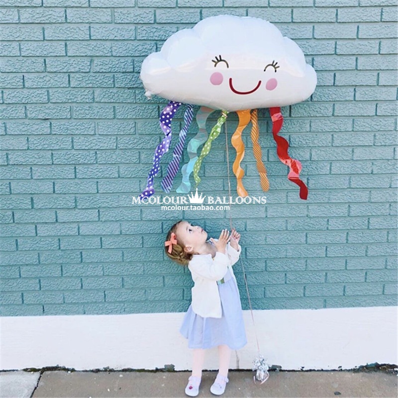 Bong Bóng Lá Nhôm Hình Mặt Cười Màu Cầu Vồng Cỡ Lớn Dùng Trang Trí Tiệc Sinh Nhật