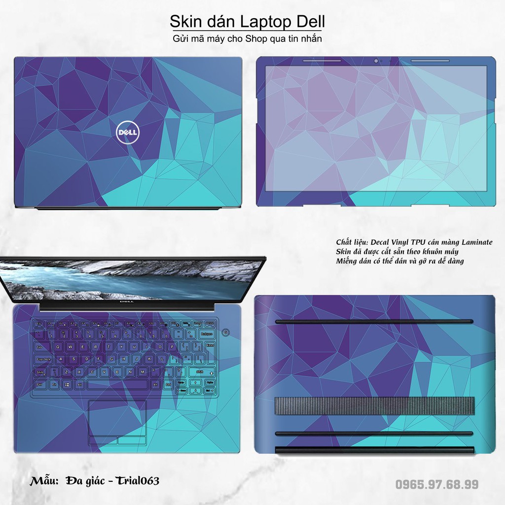 Skin dán Laptop Dell in hình Đa giác nhiều mẫu 11 (inbox mã máy cho Shop)