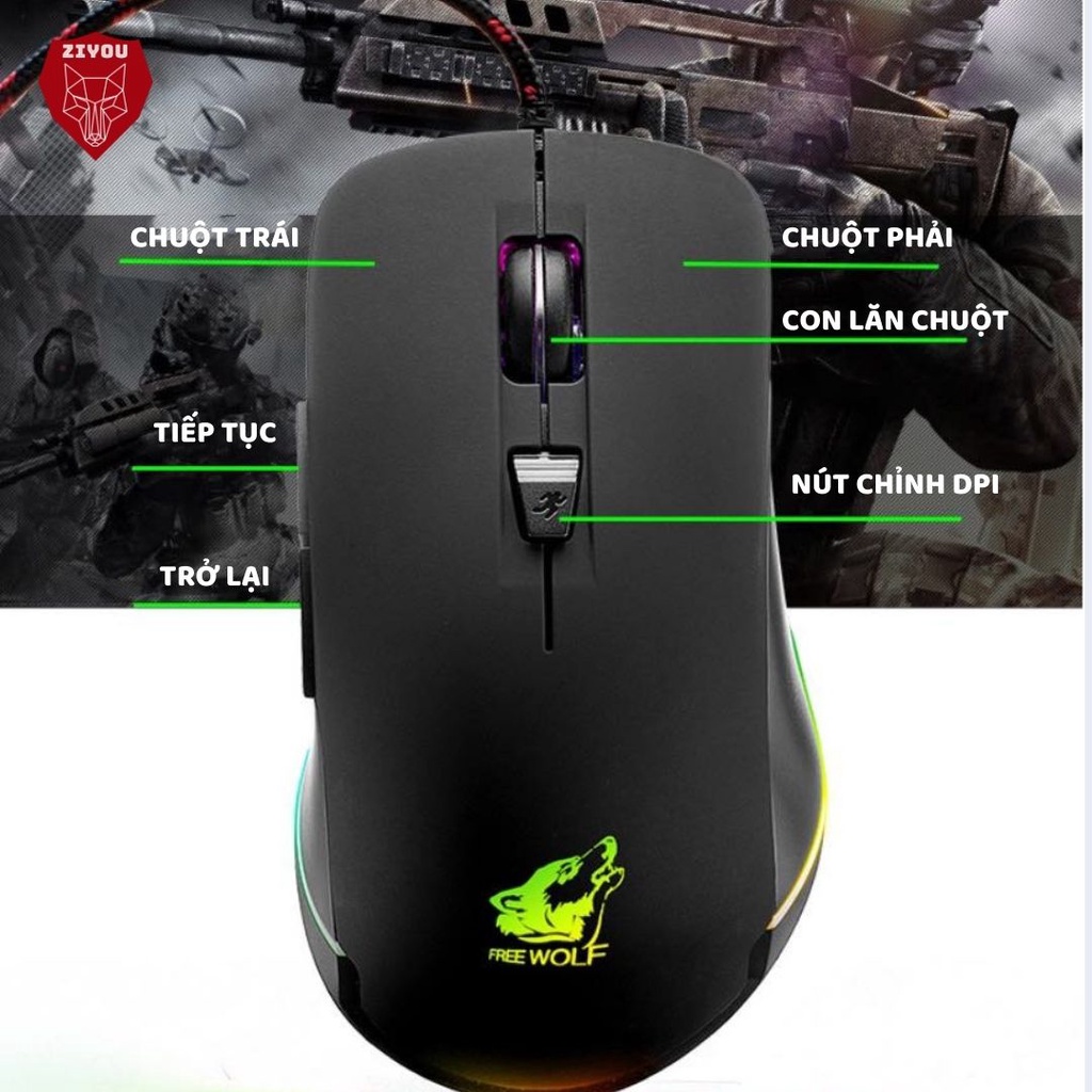 Combo gaming bộ phím chuột và tai nghe chụp tai ZIYOU bàn phím cơ gõ cực đã, full 20 chế độ led, FZ508+V6+Q9