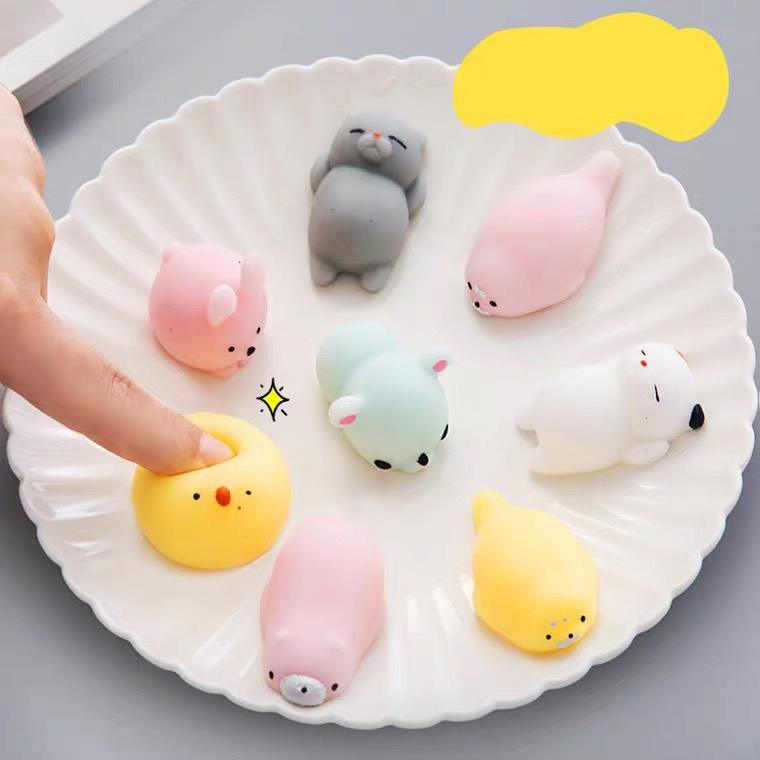 Đồ chơi Squishy Mochi hình thú mềm dẻo dễ thương giảm căng thẳng, trang trí điện thoại