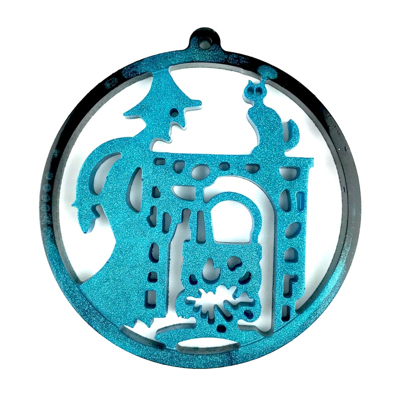 Khuôn Silicone Làm Móc Khóa Hình Phù Thủy Halloween Lấp Lánh DIY