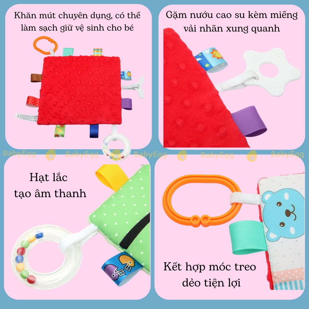 Khăn gặm nướu cho bé trẻ nhỏ trẻ sơ sinh 3 4 5 6 7 8 9 10 11 12 tháng tuổi đồ treo nôi  BABYEGG