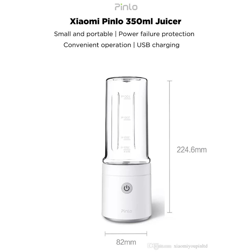 Máy xay Sinh Tố Thông Minh XIAOMI Pinlo hand juice machine 350ml mini cho nhà bếp thực phẩm hoa quả thịt tỏi ớt cầm tay