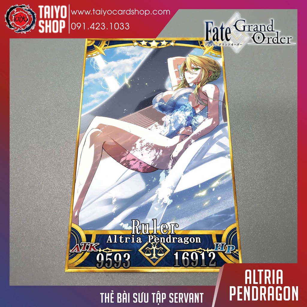 Thẻ bài custom card bánh xốp anime Fate/Grand Order FGO để sưu tầm tự chọn Altria Pendragon (Ruler)