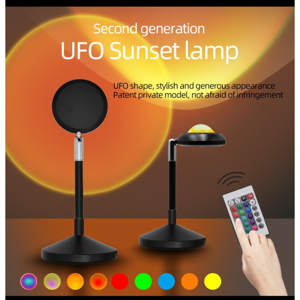 Đèn Hoàng hôn Sunset Lamp 4 màu/16 màu hiệu ứng ánh sáng đẹp có remote điều khiển màu thích hợp chụp ảnh sống ảo Tiktok