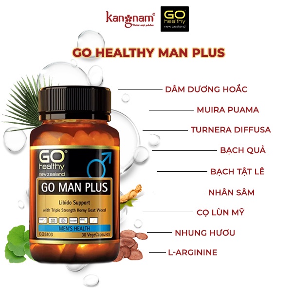 Viên Uống Cải Thiện Sức Khoẻ Cho Nam Giới Go Healthy Man Plus Hộp 30 viên