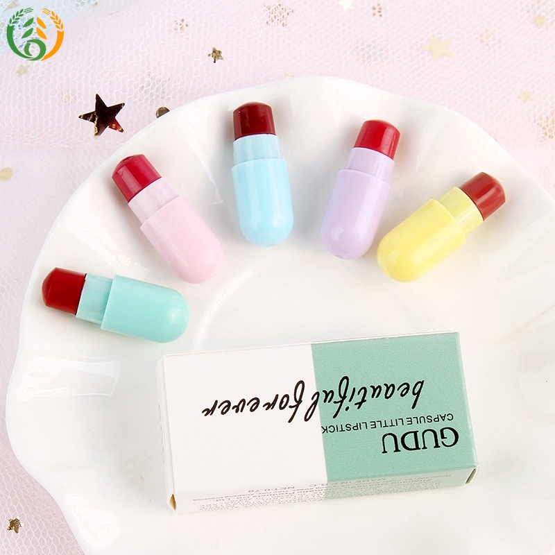 Son Lì Dưỡng Ẩm Kháng Nước Không Dính Cốc Thiết Kế Hình Viên Thuốc Độc Đáo