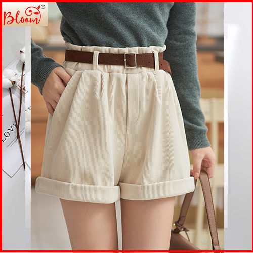 Quần short kaki nữ lưng cao Quần short nữ chất kaki dày dăn (Không dây nịt) BLOOMFASHION Tặng quà ngẫu nhiên QS01 | BigBuy360 - bigbuy360.vn