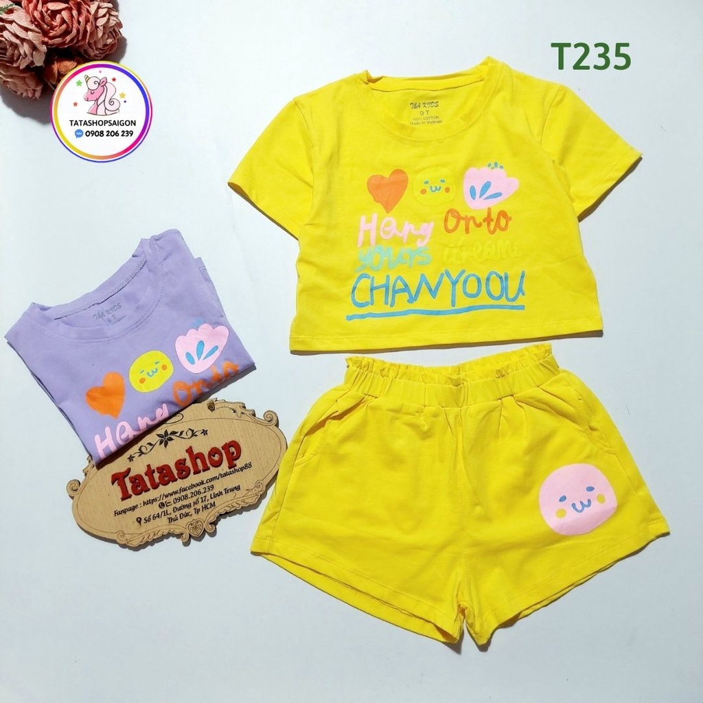 T235 Set đồ bộ bé gái size đại thun cotton chính phẩm cao cấp 25 đến 45kg