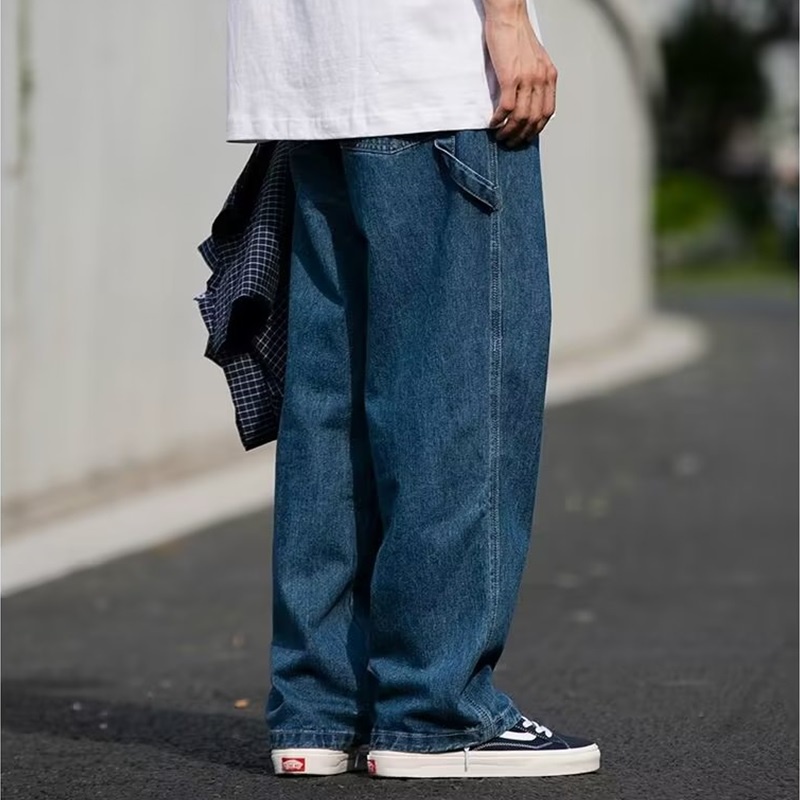 Quần Denim Dài Dáng Rộng Màu Trơn Thời Trang Mùa Thu Mới 2022