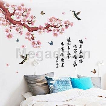 Decal hoa đào cổ thụ B082 Decal hoa đào cổ thụ B082
