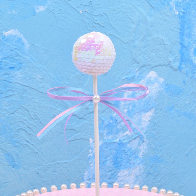 Que cắm bóng kim tuyến trang trí bánh kem, trang trí bánh sinh nhật