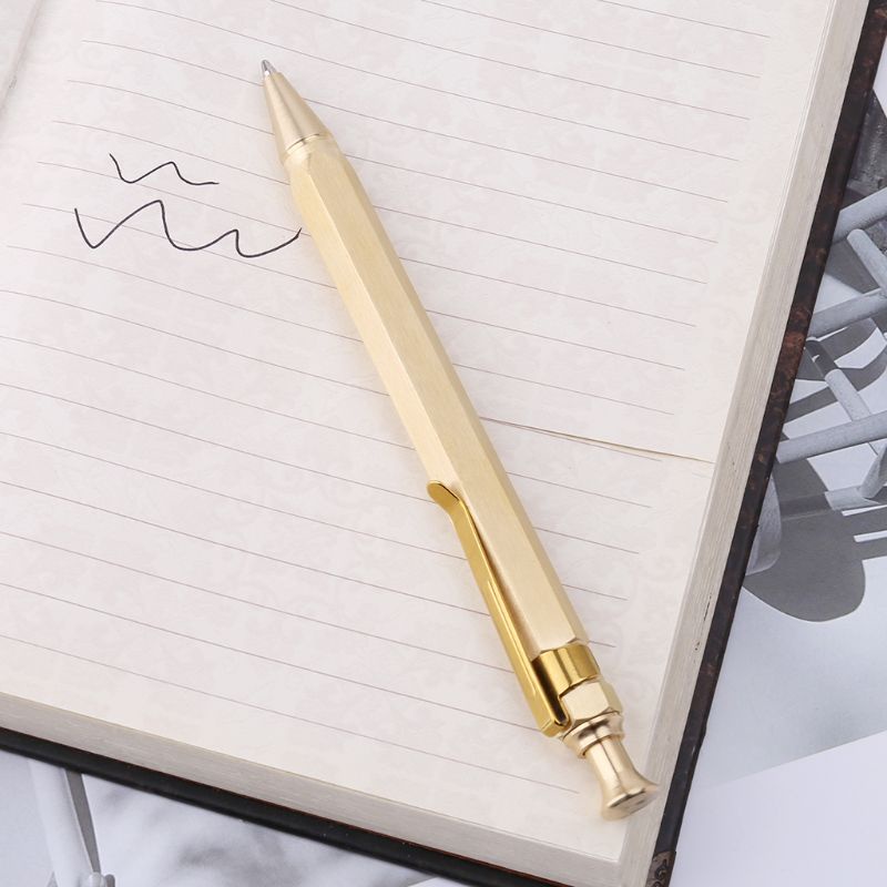 Bút Bi Kim Loại Ngòi 0 5mm Dạng Nhấn Hình Lục Giác