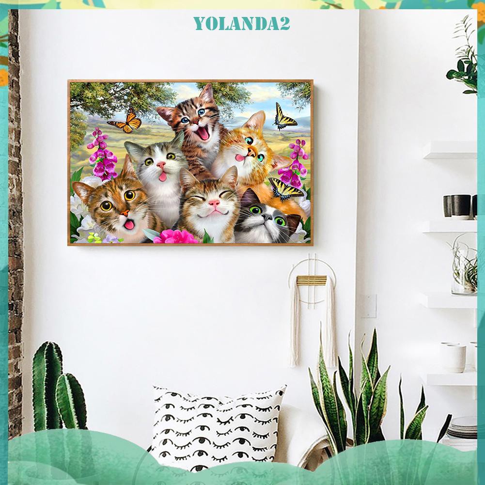 Bộ tranh thêu chữ thập 3 sợi 11CT hình chú mèo xinh xắn