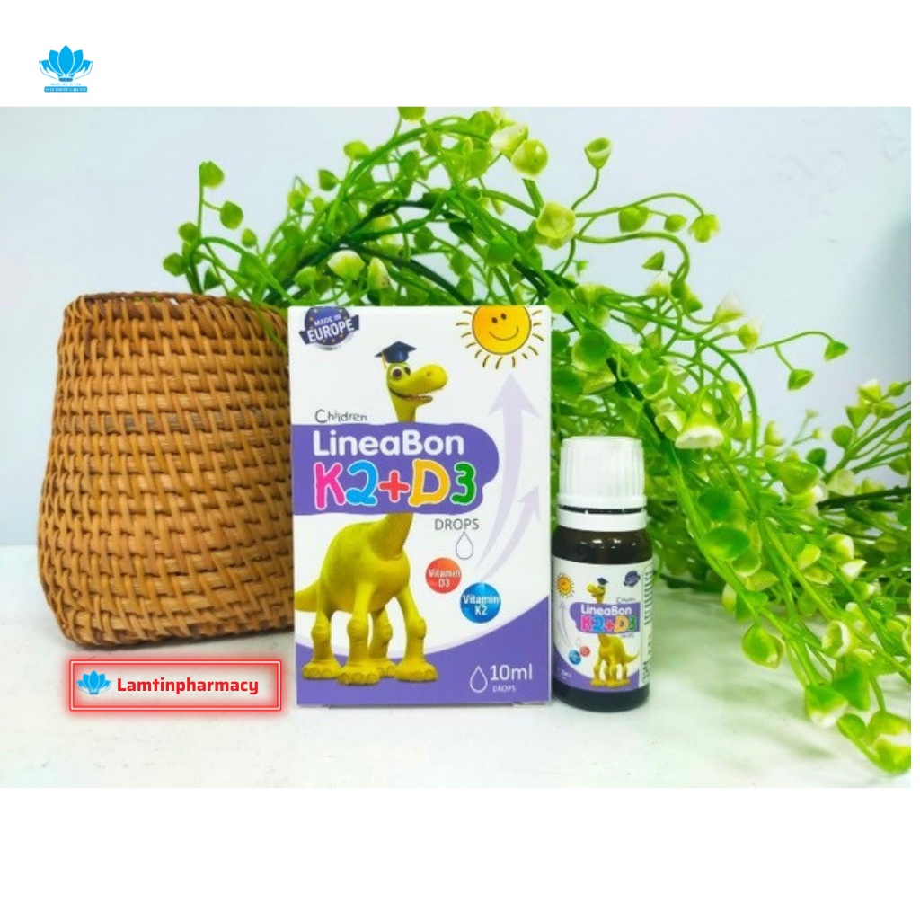 Lineabon K2 D3 chính hãng, bổ sung K2 và vitamin D3  giúp hấp thụ canxi, giảm còi xương, tăng chiều cao