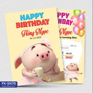 (3.900đ 1 thiệp) Combo 10 thiệp thôi nôi & sinh nhật chèn nội dung theo yêu cầu