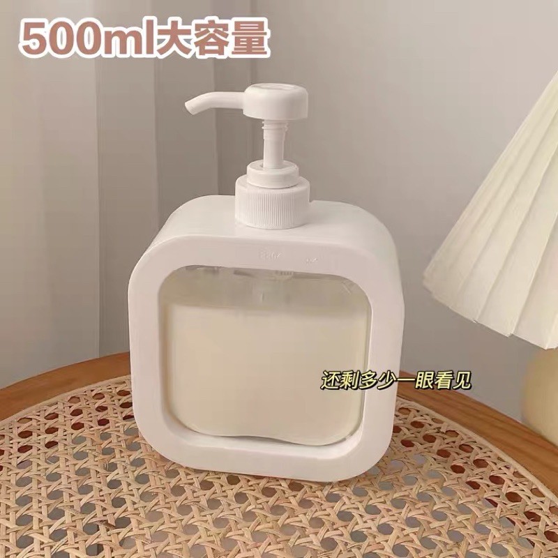 SẴN  Bình nhựa trong suốt 500ml đựng xà phòng sữa tắm dầu gội cao cấp