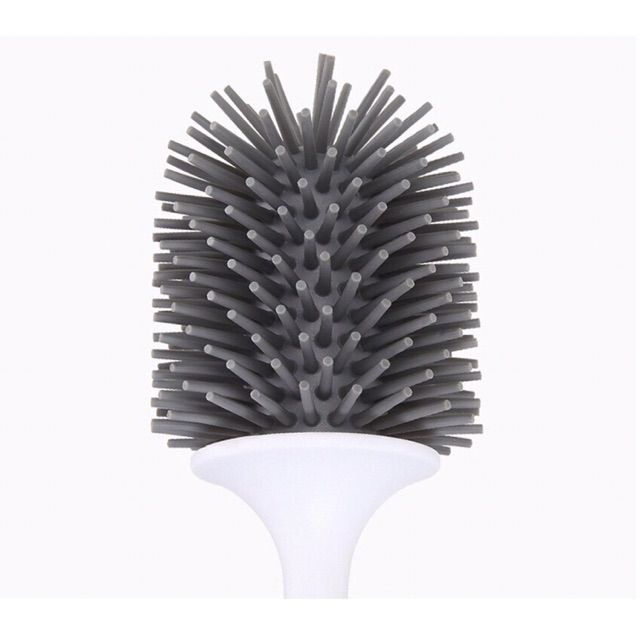 chổi cọ nhà vệ sinh silicon có khay đựng gọn gàng, cây cọ nhà vệ sinh ecoco 1803