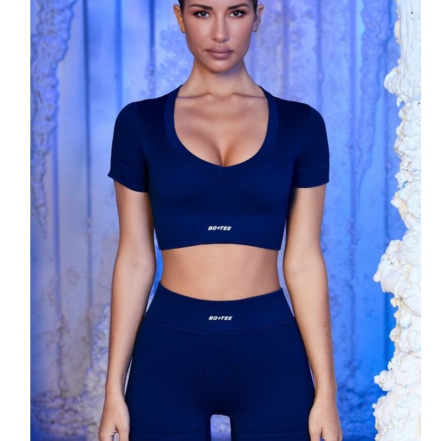 Bộ đồ tập gym yoga thể thao nữ, set quần dài dệt kim quảng châu cao cấp Bin Sports BD166