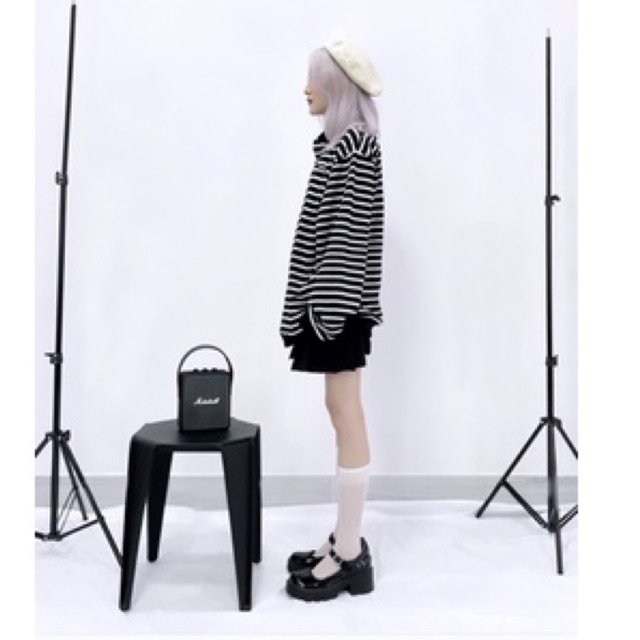 STRIPE POLO ( TRẮNG ĐEN) | BigBuy360 - bigbuy360.vn