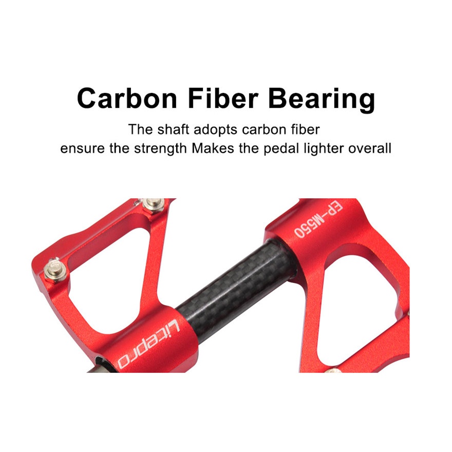 Bàn đạp LITEPRO bằng sợi carbon chống trượt 3 vòng bi kín cho xe đạp leo núi